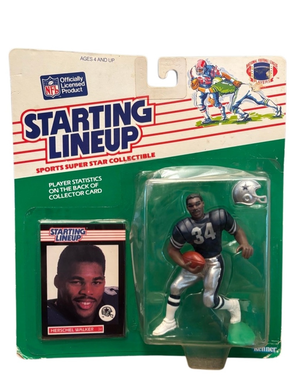 Vintage 1989 Kenner Starting Lineup Herschel Walker Dallas Cowboys Sealed NFL